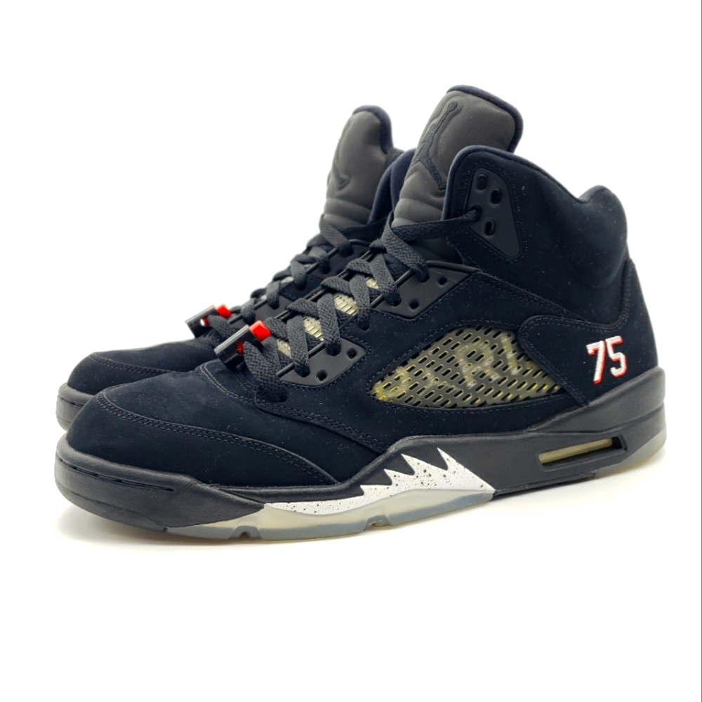 JORDAN RETRO V 5 BCFC PARIS SAINT GERMAIN BLACK METALLIC FIRE RED SUPREME SZ 10 - Picture 1 of 10